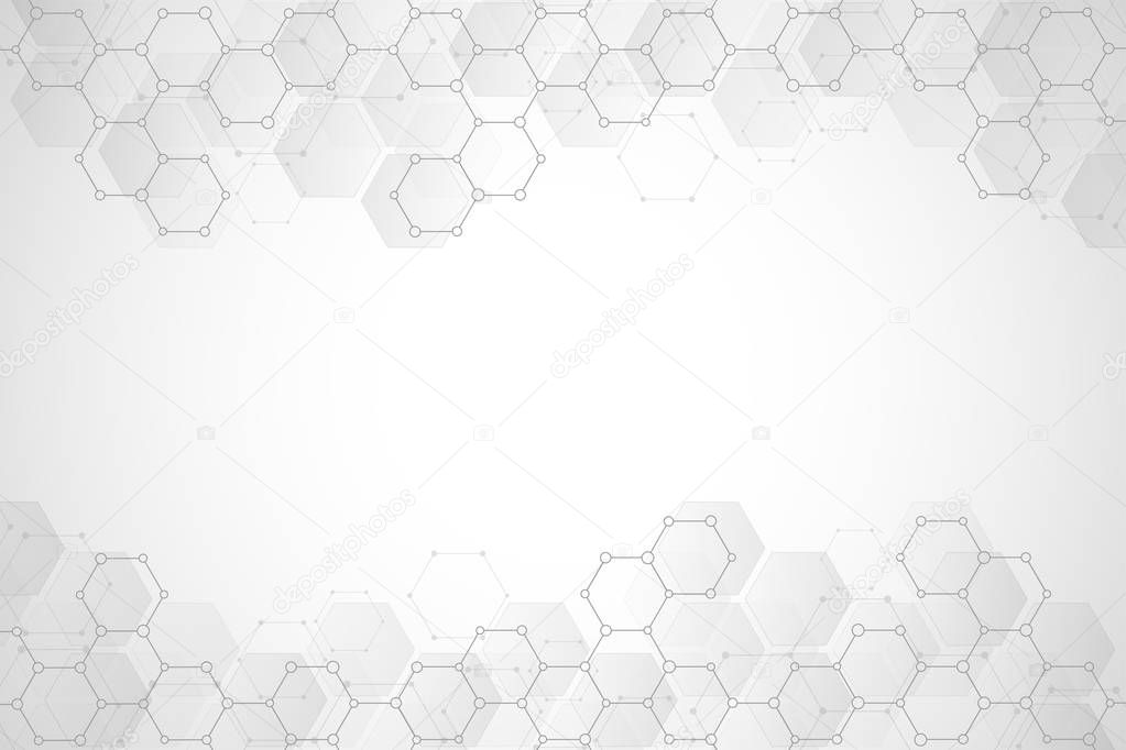 Medical background from hexagons. Geometric elements of design for modern communications, medicine, science and digital technology. Hexagon pattern background.