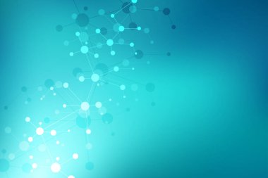 Moleküler yapıları ve neural ağ ile soyut geometrik doku. Molekülleri Dna ve genetik mühendisliği. Fütüristik yapay zeka kavramı. Teknolojik ve bilimsel modern tasarım.