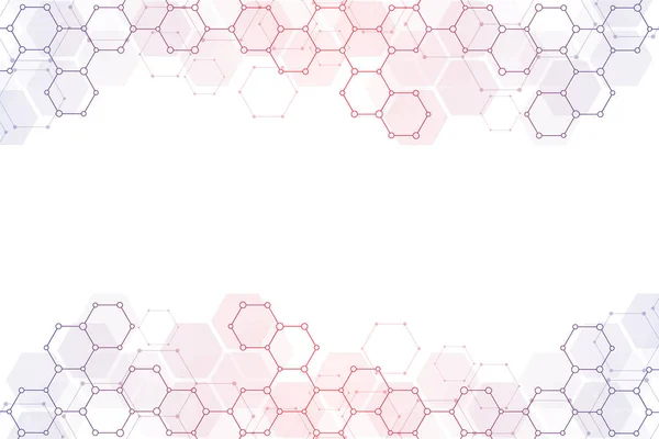 Fond abstrait géométrique avec des éléments hexagones. Texture de fond médicale pour un design moderne. Illustration des structures moléculaires et des motifs hexagones. Concept de science et technologie . — Photo