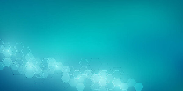 Молекулярные структуры и элементы шестиугольников. Абстрактный геометрический фон с молекулами и коммуникацией. Векторные шестиугольники для медицинского или научно-технического проектирования
.