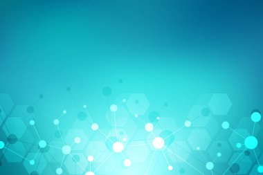 Moleküler yapıları ve neural ağ ile soyut geometrik doku. Molekülleri Dna ve genetik mühendisliği. Fütüristik yapay zeka kavramı. Teknolojik ve bilimsel modern tasarım.