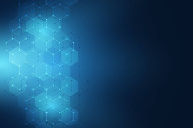 Moleküler yapıları ve altıgen yanarak bahislerin doğru öğeleri. Soyut geometrik arka plan molekülleri ve iletişim ile. Altıgen yanarak bahislerin doğru desen tıp ya da bilim ve teknoloji tasarım için.