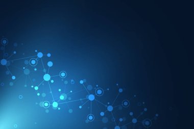 Moleküler yapıları ve neural ağ ile soyut geometrik doku. Molekülleri Dna ve genetik mühendisliği. Fütüristik yapay zeka kavramı. Teknolojik ve bilimsel modern tasarım.