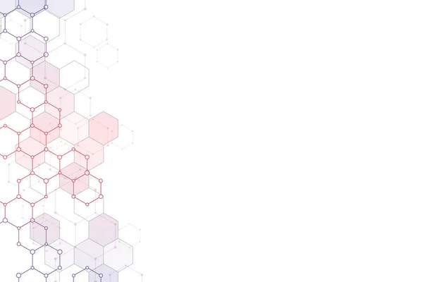 Геометрическая фоновая текстура с молекулярными структурами и химическими соединениями. Абстрактный фон шестиугольника. Иллюстрация к медицинскому или научно-техническому современному дизайну . — стоковое фото