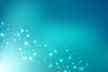 Moleküler yapıları ve neural ağ ile soyut geometrik doku. Molekülleri Dna ve genetik mühendisliği. Fütüristik yapay zeka kavramı. Teknolojik ve bilimsel modern tasarım.