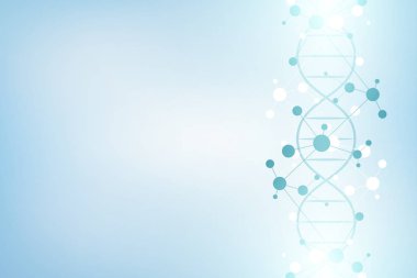 DNA ipliği ve moleküler yapı. Genetik mühendisliği ya da laboratuvar araştırması. Tıbbi veya bilimsel ve teknolojik tasarım için arkaplan dokusu.