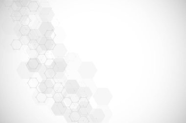 Moleküler yapıları ve Kimya Mühendisliği ile geometrik arka plan dokusu. Altıgen yanarak bahislerin doğru deseninin arka plan. Vektör çizim tıbbi veya bilimsel ve teknolojik modern tasarımı için.