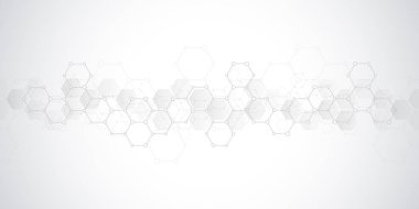 Moleküler yapıları ve Kimya Mühendisliği ile geometrik arka plan dokusu. Altıgen yanarak bahislerin doğru deseninin arka plan. Vektör çizim tıbbi veya bilimsel ve teknolojik modern tasarımı için.