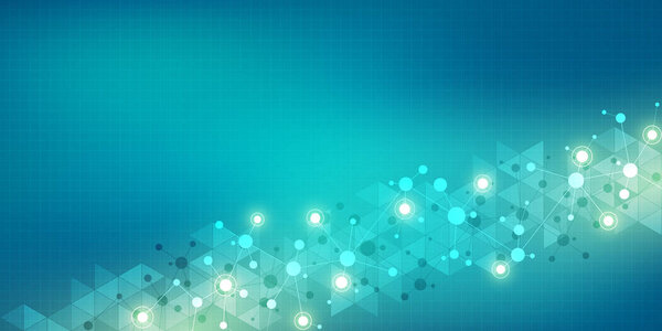 Абстрактная геометрическая текстура с молекулярной структурой и нейронной сетью. Молекулы ДНК и генетические исследования. Фон сплетения. Векторная иллюстрация для медицинского, научного и технологического дизайна
.