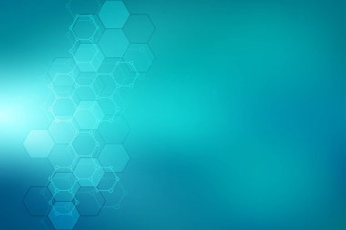 Moleküler yapıları ve Kimya Mühendisliği ile geometrik arka plan dokusu. Altıgen yanarak bahislerin doğru deseninin arka plan.