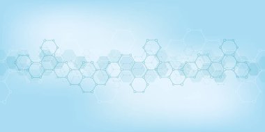 Moleküler yapıları ve Kimya Mühendisliği ile geometrik arka plan dokusu. Altıgen yanarak bahislerin doğru deseninin arka plan. Vektör çizim tıbbi veya bilimsel ve teknolojik modern tasarımı için.