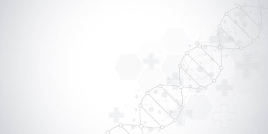 DNA iplikçik arka plan ve genetik mühendisliği veya laboratuar araştırmaları. Tıbbi teknoloji ve bilim kavramı.