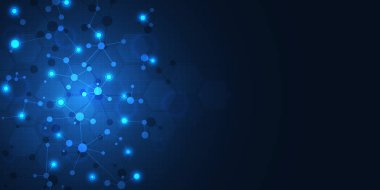 Teknoloji ve yenilik arka plan moleküler yapıları ve neural ağ ile. Molekülleri Dna ve genetik mühendisliği. Teknik ve bilimsel kavram.