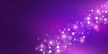 Teknoloji ve yenilik arka plan moleküler yapıları ve neural ağ ile. Molekülleri Dna ve genetik mühendisliği. Teknik ve bilimsel kavram.