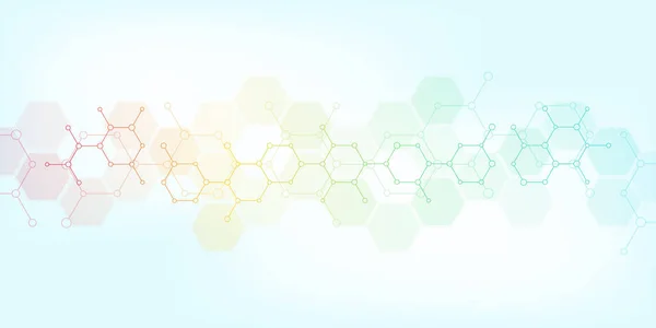 파란색 배경에 추상 분자가 있습니다. 분자 구조 또는 화학 공학, 유전 연구, 기술 혁신. 과학적, 기술적 혹은 의학적 개념. — 스톡 벡터