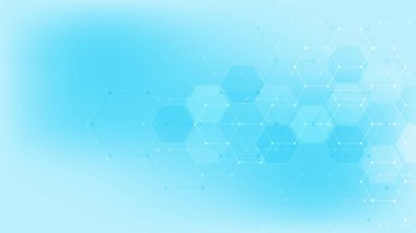 Soyut teknoloji ya da altıgen şekilli tıbbi geçmiş. Sağlık teknolojisi, yenilik tıbbı, sağlık, bilim ve araştırma konseptleri ve fikirleri.