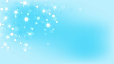 Moleküllerin soyut arka planı. Moleküler yapılar veya DNA ipliği, genetik mühendislik, sinirsel ağ, yenilik teknolojisi, bilimsel araştırma. Teknoloji, bilim ve tıp konsepti.