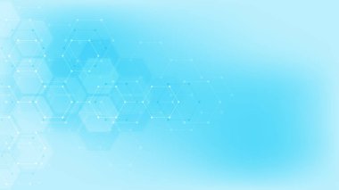 Soyut teknoloji ya da altıgen şekilli tıbbi geçmiş. Sağlık teknolojisi, yenilik tıbbı, sağlık, bilim ve araştırma konseptleri ve fikirleri.