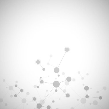 Moleküllerin soyut arka planı. Moleküler yapılar veya DNA ipliği, genetik mühendislik, sinirsel ağ, yenilik teknolojisi, bilimsel araştırma. Teknoloji, bilim ve tıp konsepti.