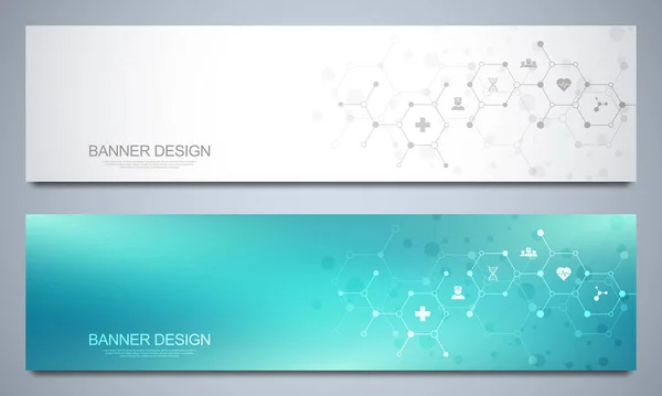 Banner Design Vorlage Für Gesundheitswesen Und Medizinische Dekoration Mit Flachen — Stockvektor