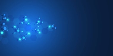 Moleküler yapıların soyut arka planı. Moleküller veya DNA ipliği, genetik mühendislik, sinirsel ağ, yenilik teknolojisi, bilimsel araştırma. Teknoloji, bilim ve tıp konsepti.