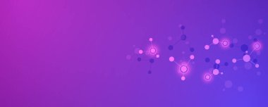 Moleküler yapıların soyut arka planı. Moleküller veya DNA ipliği, genetik mühendislik, sinirsel ağ, yenilik teknolojisi, bilimsel araştırma. Teknoloji, bilim ve tıp konsepti.