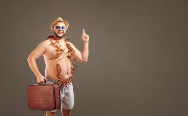 Komik şişman adam çanta Resort.