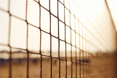 Sahilde voleybol net arka plan.