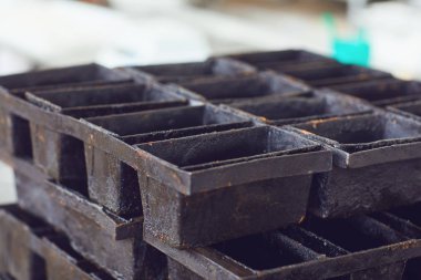 Ekmek Bakeware. Ekmek için siyah hamur