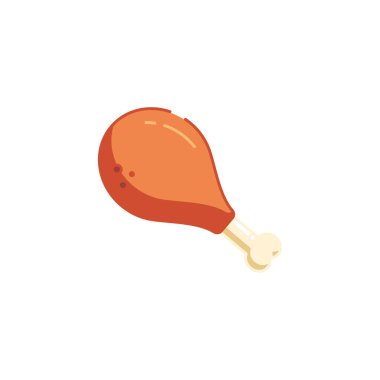 Doldurulmuş Renk Biçimli Tavuk Bacağı Vektör İllüstrasyonu İzole Tasarım