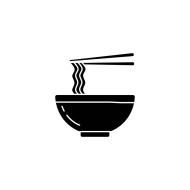 Siluet Biçimli Simge Erişteleri Vektör İllüstrasyonu İzole Tasarım