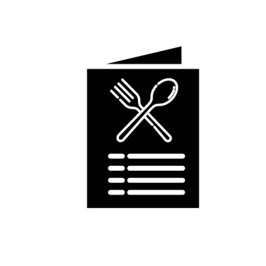 Siluet Biçimli Simge Yemek Menüsü İzole Tasarım