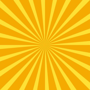 Turuncu Çizgiler ve Sarı Vektör Çizgi Roman Tarzı ile Güneş Patlaması Efekti
