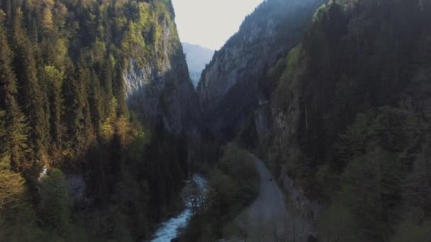 paysage naturel, belle vue sur les montagnes, conifères, pont 
