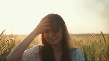 Smiling girl in nature.