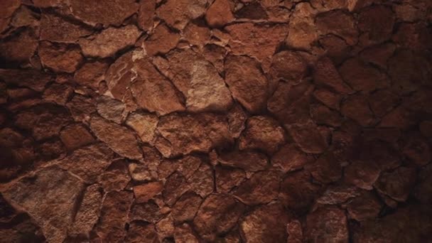 Vista close-up de pedras na parede ou teto da gruta, tiro em movimento — Vídeo de Stock