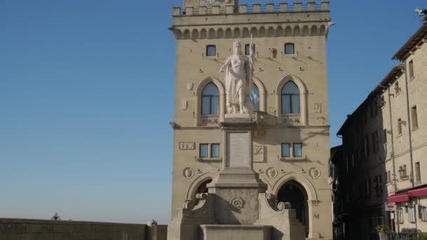 Fachada do Palazzo Pubblico em San Marino — Vídeo de Stock
