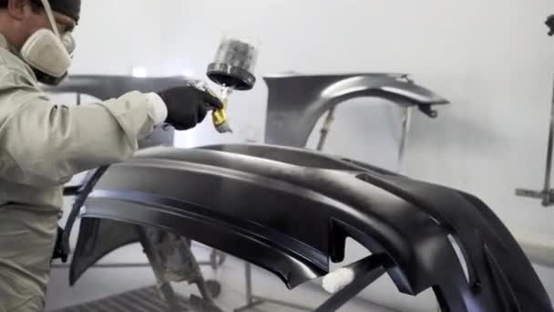 Peinture pare-chocs arrière de voiture en noir — Video