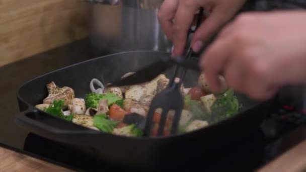 健康的な自家製ベジタリアン料理 — ストック動画
