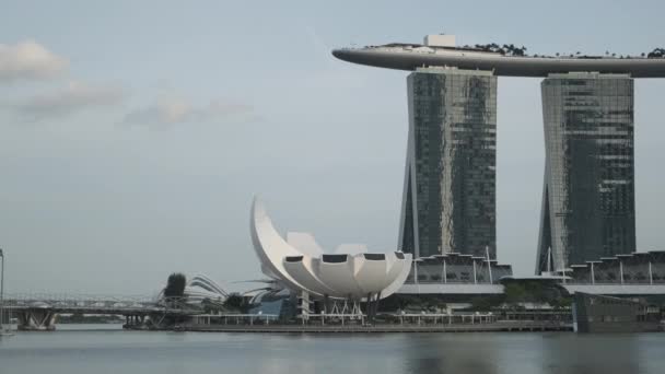 Paisaje urbano de Singapur con Marina Bay Sands — Vídeos de Stock