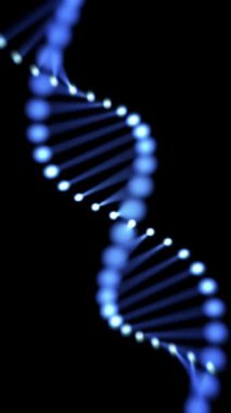 Soyut mavi DNA molekülü. Dijital DNA kavramı, insan genomu. Tıbbi araştırma, genetik mühendislik, biyoloji. DNA sarmal canlandırması