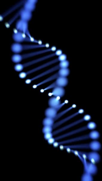 Abstrakcyjna Animowana Niebieska Cząsteczka Dna Koncepcja Cyfrowego Dna Ludzkiego Genomu — Wideo stockowe
