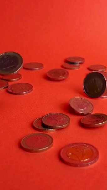 Caída Monedas Dinero Lluvia Dorada Movimiento Fondo Monedas Estadounidenses Cayendo — Vídeos de Stock