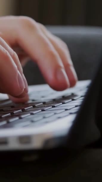 Young Businessman Office Worker Sales Manager Sitting Desk Using Laptop — Stock Video