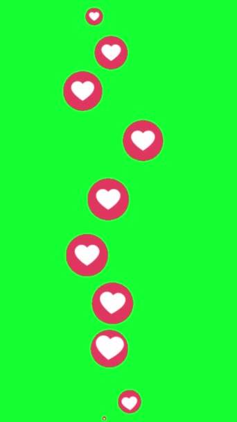 Social Media Emojis Hearts Likes Animation Flying Moving Upwards Direction — Stock Video