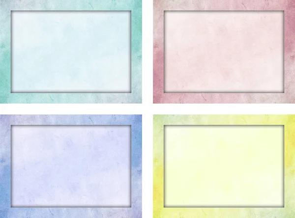Набор Четырех Изолированных Рамок Цветной Гранжевой Текстурой Светлой Цветовой Внутренней — стоковое фото