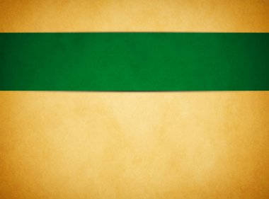 Yukarıda yükseltilmiş zengin bir yeşil afiş şerit ile zarif bir ışık altın parşömen doku arka plan.