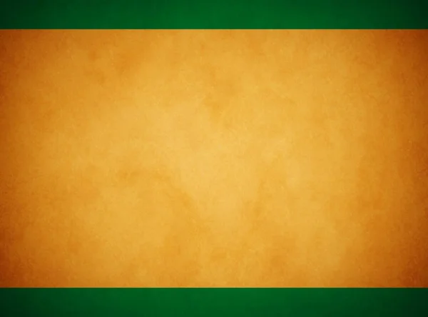 A rich gold parchment texture background with a rich green textured header and footer.