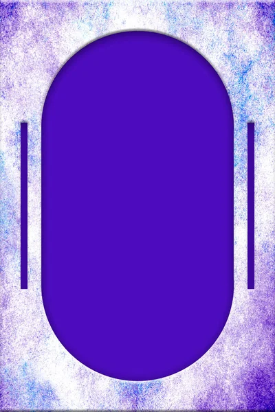 紫色和蓝色水彩画框覆盖在紫色椭圆形设计背景上的肖像定位 — 图库照片