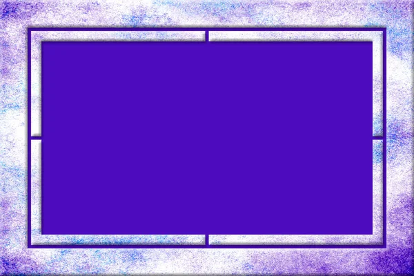 Purple and blue splattered watercolor frame with a modern 3D design over a purple background.